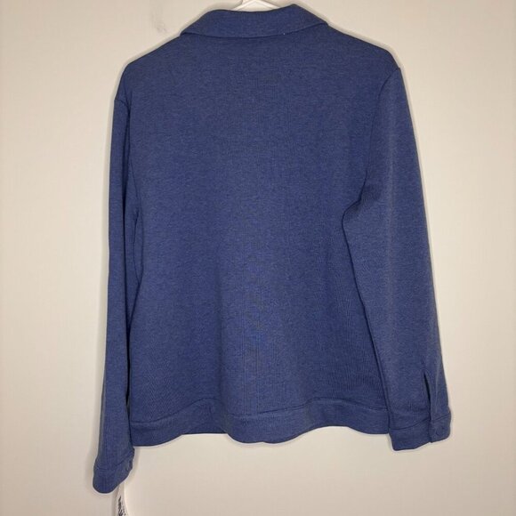 THE ORIGINAL MUK LUKS NEW Shacket Womens M Blue Long Sleeve Pocket - Picture 2 of 5